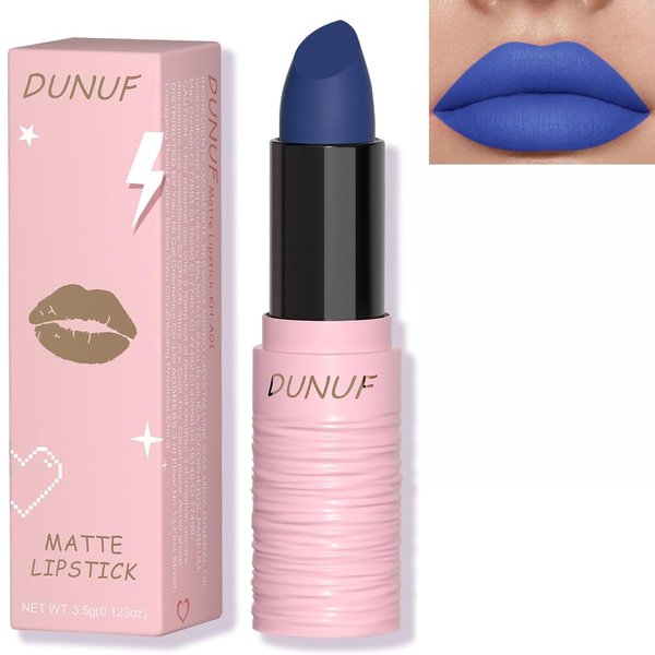 BEUKING Matte Lipstick Festival Lip Tint Silky High Pigment Smooth Velvet Waterproof White Black Green Blue Lip Gloss Halloween Daily Stain Lip Make Up Cosmetics (LC06)
