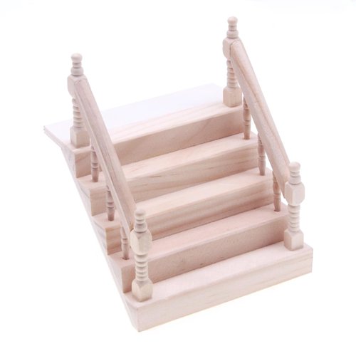 Miniature Dollhouse Staircase,Doll House Wood Stairs,1 12 Scale Dollhouse Furniture Accessories