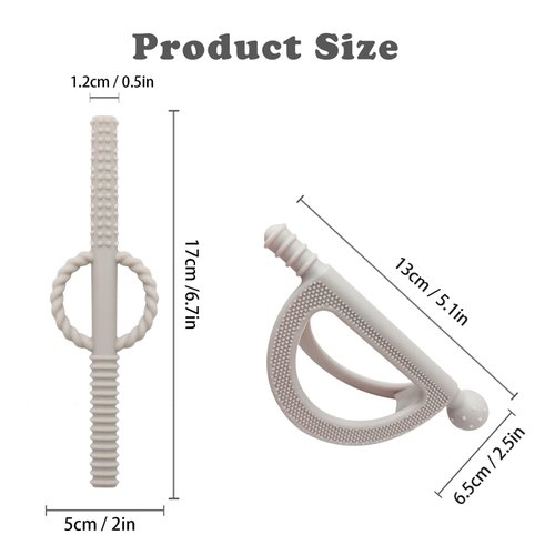 2 Pack Baby Teether Toys for Teething Relief Toys for 0-6,12,18 Months Infant,Silicone Chew Toys for Baby