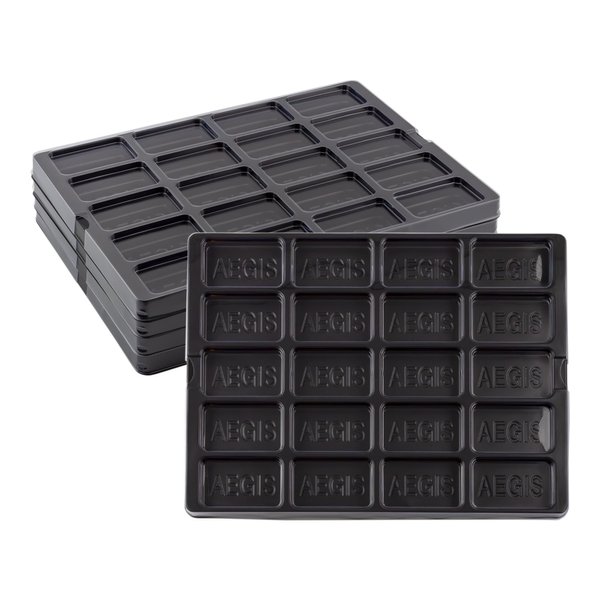 Flying Buffalo Game Piece Counter Trays (5-Pack); War Game and Board Game Storage Sorting Organizers, Aegis Collection