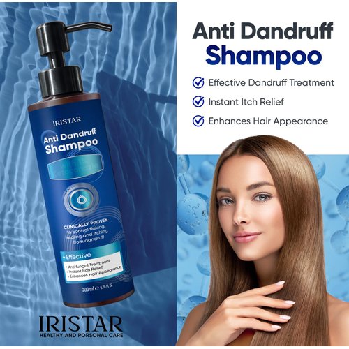 IRISTAR Medicated Shampoo For Seborrheic Dermatitis: Anti-Dandruff Treatment for Itchy Scalp, Dermatitis, Anti-Fungal Care for Men & Women, Controls Oil, Flaking & Scalp Irritation