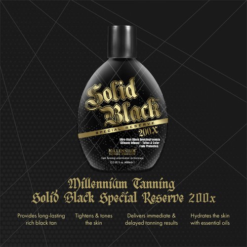 Millennium Tanning Solid Black Special Reserve 200X Tanning Lotion, 13.5 Ounces, 2-pack