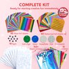 Klever Kits Foil Art Kit for Kids - Arts & Crafts Supplies, Mess Free Coloring, Foil Foam Stickers, Creative Travel Toys, Birthday Gifts for Boys & Girls Ages 4 and Up