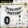 Old Lives Matter Banner 16 Feet Glitter Black Pre Strung Funny Birthday Retirement Party 40th 50h 60th 70th 80th Birthday Gifts for Man Birthday Decorations, Retirement Party Decorations (Black)