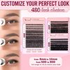 Eyelash Clusters Kit Extensions Wispy 480PCS – D Curl (50D+60D+80D), 8–16mm with Bond & Seal Glue, Tweezers, Brush & 3 Lash Application Pads