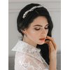 SWEETV Rhinestone Bridal Headband Silver Crystal Tiara for Women Pearl Wedding Headpieces for Bride Hair Accessories for Prom Birthday Party