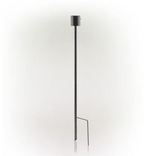 Alpine Corporation 31" Tall Outdoor Metal Gazing Globe Display Stand, Black