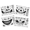 Halloween Temporary Face Tattoos, 4-Pack Skull and Creepy-Mouth Face Tattoo Stickers for Men and Women, Ideal for Halloween Costumes and Cosplay for Adults and Kids Fake Tattoos