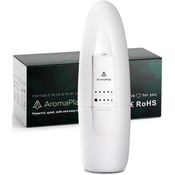 AROMAPLAN Plug in Waterless Diffuser- Fragrance Diffuser, Waterless Diffusers for Essential Oils, Wall Diffuser Plug in-Up to 500 Sq. FT Coverage - Nanotechnology Plug in (White).