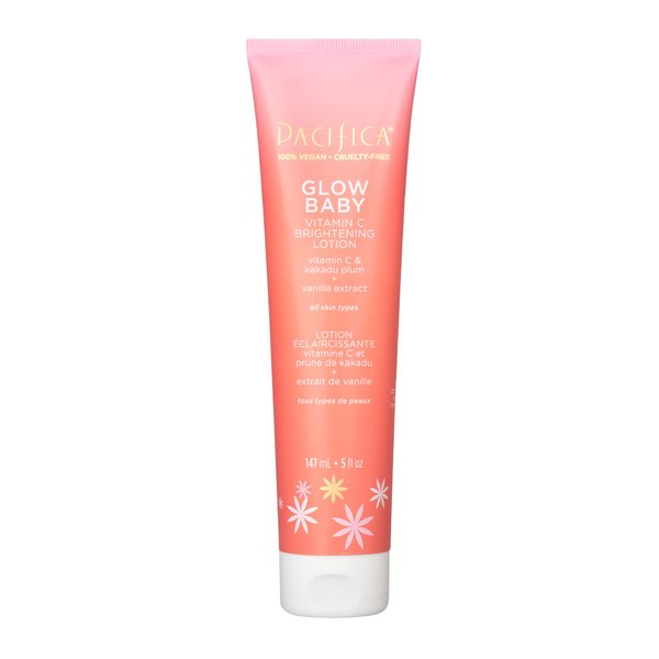 Pacifica Beauty Glow Baby Vitamin C Brightening Body Lotion, Bath and Body, Skin Care, Vitamin E, Kakadu Plum, Moisturizing, Hydrating, Soothing, Glowing Skin, Body Care, Vegan, 5 fl oz (1 Count)