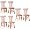 Toyvian 6 pcs 1: 12 Scale Dollhouse Chairs Mini Wood Chair Miniature Furniture Photograph Layout Props for Dollhouse Lanscape Garden