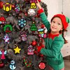 32 Set Christmas DIY Craft Kits，Christmas Tissue Paper Sign Craft Kit Christmas Tree Ornaments Suncatchers Craft Craft for Winter Xmas Classroom School Decorations DIY Art Project Activities
