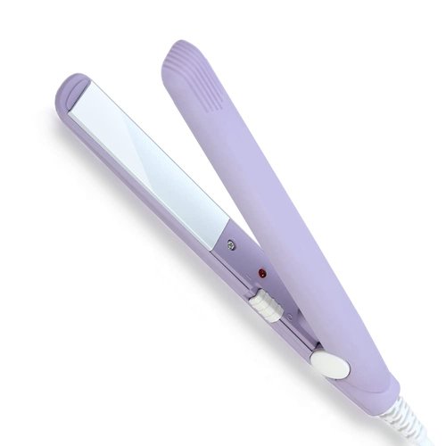Hair Straightener, 2 in 1 Mini Ceramic Tourmaline Flat Iron for Pixie Cut, Anti-Frizz for All Hair Types (4 Colors Optional)(Purple US)