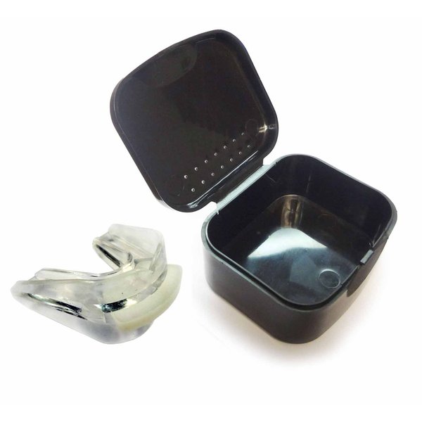 SafeTGard Clear Double Mouthguard with Storage Case - Adult and Youth Sizes (Youth)