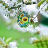 DiuDiuLYU Sunflower Stained Glass Window Hanging Home Decor Suncatchers Indoor Window Gift for Mom Women Flower Lovers