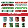CCINEE 48Pcs Christmas Slap Bracelets，Xmas Slap Wristbands Assorted Christmas Theme Pattern Snap Wristbands for Kids Christmas Party Favors Gift Bag Filler