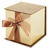 Hallmark Small Gift Box with Bow and Shredded Paper Fill (Gold Signature 4 inch Gift Box with Glitter) for Weddings, Graduations, Bridal Showers, Anniversaries, All Occasion