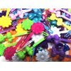 Tara Girls Super Cute Self Hinge Plastic Mulit Design Hair Barrettes Selection. 20pc yellowmix bow shape.