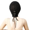 Black Crystal Elastic Mesh Rhinestone Masquerade Masks Full Face Veils See Through Fishnet Headwear Hairbands Turban Head Covers Wraps