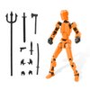 Fugacus Titan 13 Action Figure, Dummy 13 Action Figure Lucky 13 Action Figure T13 Action Figure 3D Multi-Jointed Movable, T13 Action Figure Toy (Orange Color)