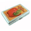 Red Apple Cigarette Green Worm Metal Silver Cigarette Case Holder Box D-021