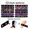 74 Neon Party Favors 50PCS Cool Neon Sign Vinyl Stickers 24PCS Glow Slap Bracelets Wristbands Neon Theme Birthday Party Decorations Glow in The Dark Party Supplies Favors for Kids School Rewards