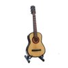 Dselvgvu Wooden Miniature Guitar with Stand and Case Mini Musical Instrument Miniature Dollhouse Model Home Decoration Ornament (5.91"x2.17"x0.74").
