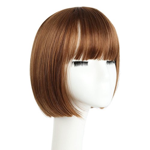 HSPCYGG Bob Wig,Short Costume Wigs Synthetic 10" Wigs with Bangs for Women Flame retardant Halloween Straight Girls Daily Wig (10" copper Brown)