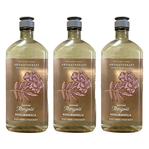 Bath & Body Works Aromatherapy Rose + Magnolia Body Wash & Foam Bath, 10 fl oz per Bottle (3 Pack) (Rose + Magnolia)