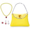 Topney Little Girls Princess Costume Accessories Set - with Princess Dress Up Handbag, Necklaces, Rings, Earrings (Yellow Heat)