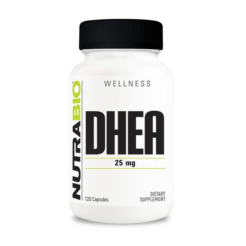 NutraBio DHEA Supplement- for Men and Women- DHEA (25 mg) 120 Capsules