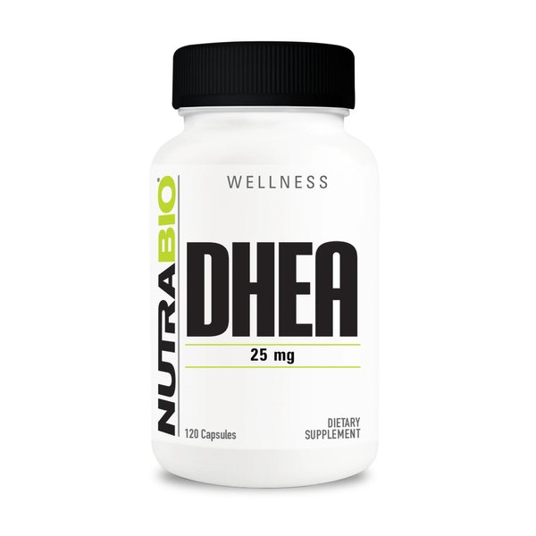 NutraBio DHEA Supplement- for Men and Women- DHEA (25 mg) 120 Capsules