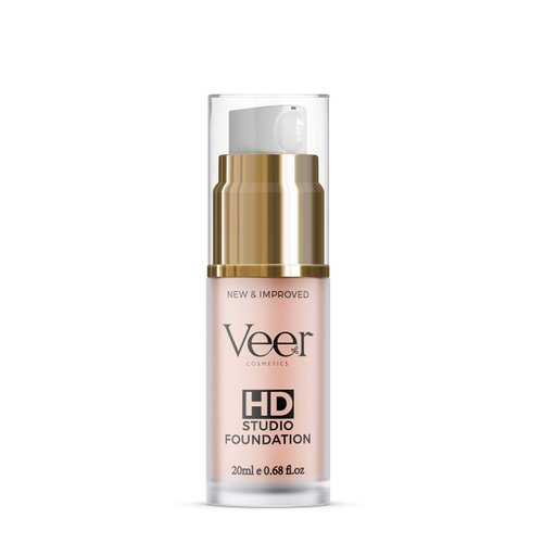 Veer HD Studio Foundation Full Coverage Foundation | Natural Wear Liquid Foundation | Professional Anti-Aging Cosmetics for All Skin Types | Long Lasting Poreless and Scar-free Finish | (Natural)
