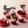 30PCS Black 40th Birthday Cupcake Toppers Glitter Forty Happy 40th Straight Outta 1984 Cupcake Picks for Cheers to 40 Years 40th Birthday Wedding Anniversary Party Decorations Supplies