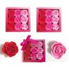 3 Boxes (27 Pcs Total) of Red Flora Scented Rose Flower Bath Soap, Plant Essential Oil Rose Soap in Gift Box, Gift for Anniversary/Birthday/Wedding/Valentine Day/Mothers Day