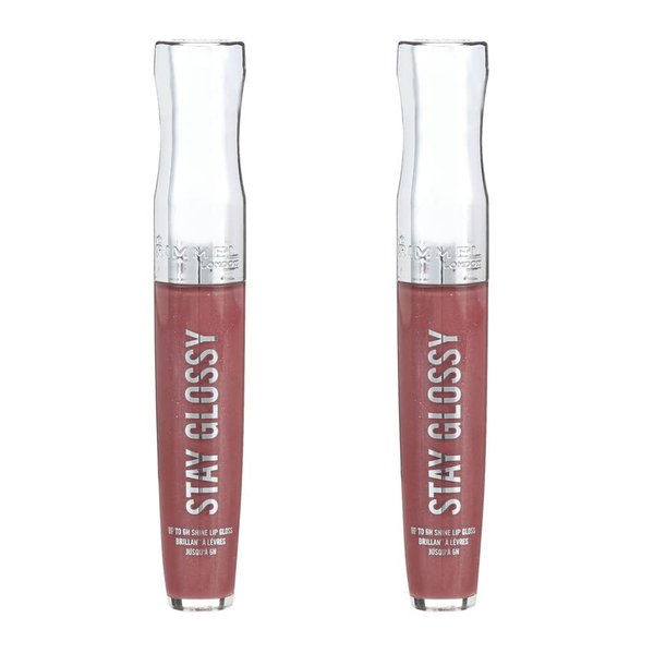Pack of 2 Rimmel Stay Glossy 6HR Lip Gloss, Date Night # 290