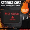 Pro-Series BBQ Gloves - Heat Resistant Grill, Grilling, and Oven Gloves for Culinary Experts - Extreme Fireproof Protection, Silicone Grip, Extra Long Mitts - Indoor & Outdoor - with Protective case