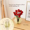 Vase for Lego Flowers, Display for Lego Roses Sunflowers Wildflower Daffodils Lotus Cherry Blossoms, Wooden Puzzle Vase for Lego Flowers Bouquet, Great Present for Flower Lovers