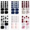 WOKOTO 6 Sheets Mermaid Design Toenail Art Polish Stickers Strips with 1Pc Nail File Adhesive Nail Wraps Decals Manicure Kit