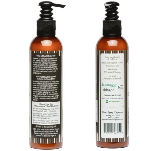 Shea Terra Organics Shea Nilotik’ Oil Scented With Dakara Frankincense |Natural Daily Skin Moisturizer & Conditioner - 8 oz