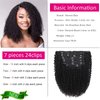 Jiarosi Kinky Curly Clip in Hair Extensions Real Human Hair 3C 4A Afro Curly Clip ins for Black Women Super Natural Soft Brazilian Remy Hair Curly Clip Ins Black Color 7 Pcs with 24 Clips 18 Inch