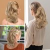 Ipetboom Short Ponytail Extension Claw - Hair Extensions Claw Fake Ponytail Hair Pieces - Classic Loose Curly Wavy Claw Clip Tails Hair Extensions for Women