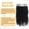 Human Hair Tape in Extensions for Black Women Curly Tape in Extensions 20inch 3B 3C Jerry Curly Tape ins Real Human Hair Extensions 50g 20pcs for Short Hair