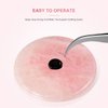 Beaupretty 1 Pc Eyelash Jade Stones Eyelash Extension Glue Pallet Holder Round Pallet Pad Resin Nail Art Plate Palette Makeup Palette (Pink)