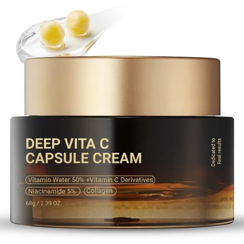 Deep Vitamin C Golden Capsule Face Moisturizer For Women, Vitamin C Moisturizer for Face, Deep Vita C Capsule Cream for Fine Lines & Wrinkles, Vitamin C Anti Wrinkle Face Cream Hydrating Skin Care