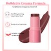 Cream Blush Stick, Natural Glow Finish Looking, Hydrating Lightweight Shiny Blush Cream, Long Wearing Blendable Blush for Cheeks & Lips (#5 Berry, 1 PC)