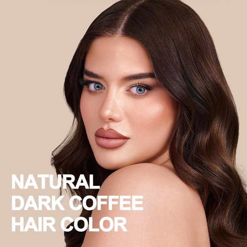 Dark Coffee Hair Color Shampoo 500ml, 3-IN-1 Natural Hair Dye Shampoo, Brown Hair Dye for Men Women, Instant Hair Dye 100% Gray Color Coverage for All Hair Types 17.6 Fl Oz (Dark Coffee)