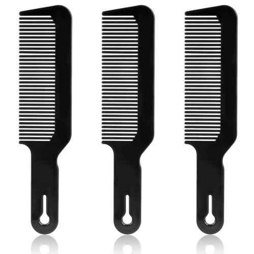3 Pack Hair Cutting Combs Barber Combs Blending Comb Fine Tooth Styling Comb Heat Resistant Flat Top Comb for Home Salon Barber (Black)
