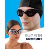 AqtivAqua Swim Goggles Swimming Goggles for Adult Men Women Kids 6-14 Youth Girls Boys Childrens DX-S (Black&White frame, Black case, Shade lens)