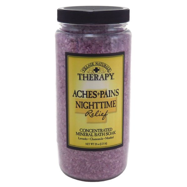 Village Naturals Aches & Pains nighttime Relief mineral bath Soak, 20 Ounce